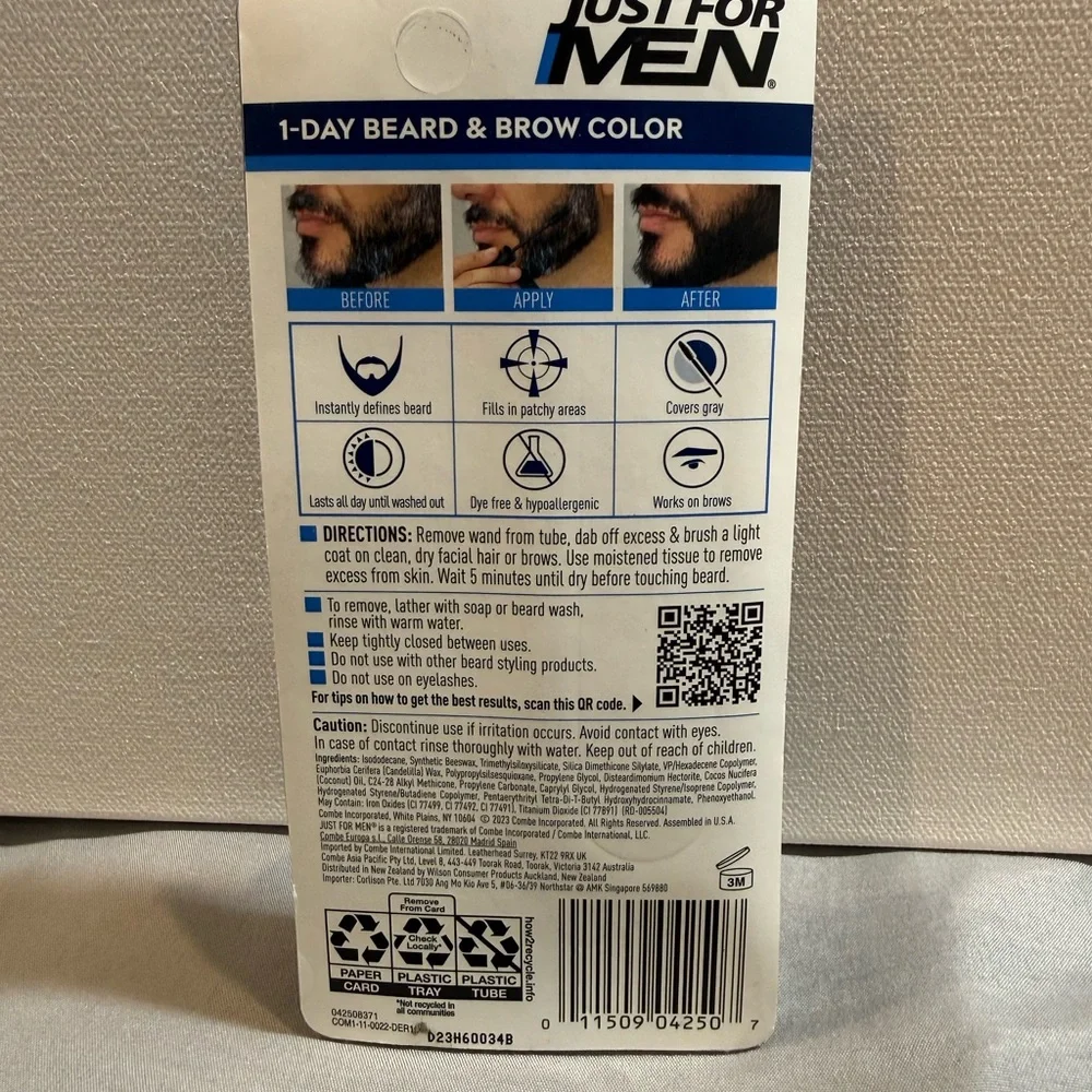 New in Package|Just For Men|Black Beard & Brow Color